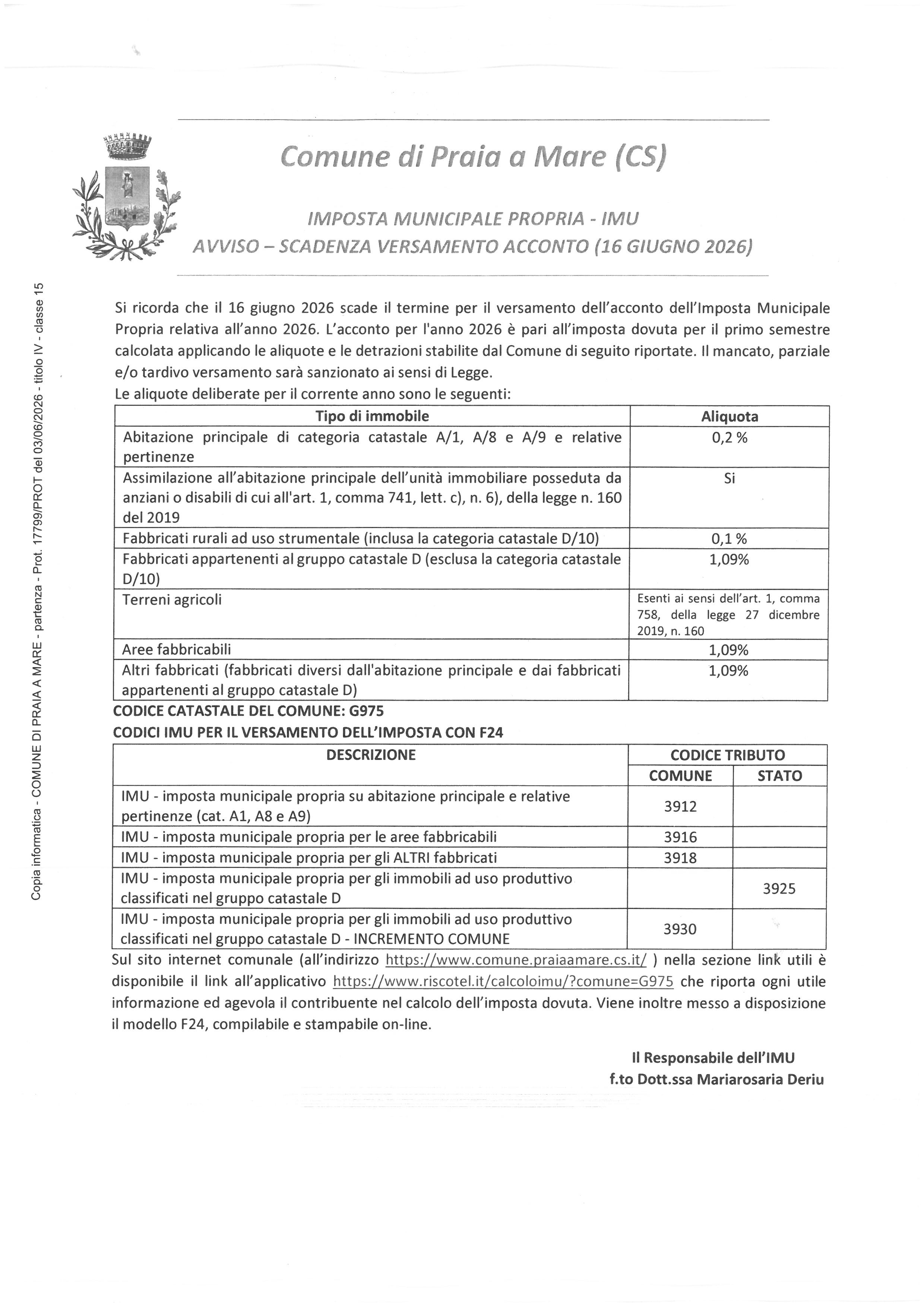 AVVISO SCADENZA IMU